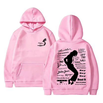 Michael Jackson Album Logo Graphic Hoodie Men Women Vintage Gothic Rock Streetwear Men's Fashion Oversized Sweatshirt Pullover