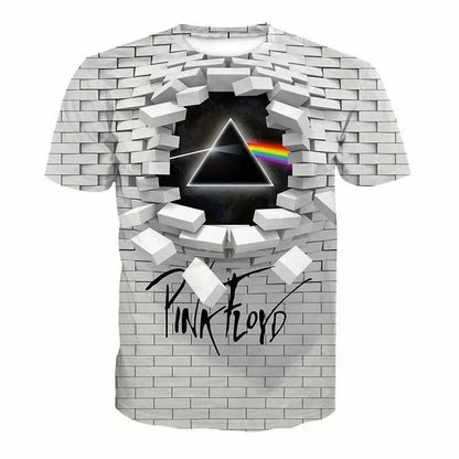 Men's 3D printed T-shirt, oversized loose fitting clothing for men, retro fashionable short sleeved top, fun and affordable roun