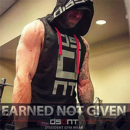 Mens Street Corner Pullovers Fitness Sport Sleeveless Hoodies Gym Bodybuilding Running Training Jogging Cotton Casual Sportswear
