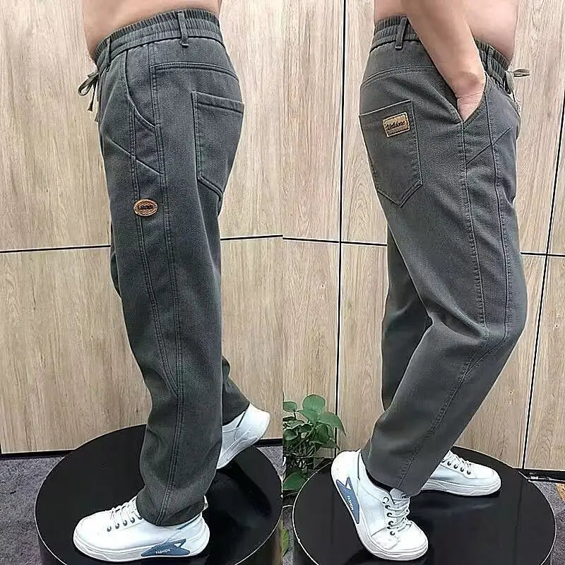 Autumn Pants Men's Jeans Men's Trousers Loose Versatile Autumn Winter High-waist Middle-aged Stretch Harem Pants