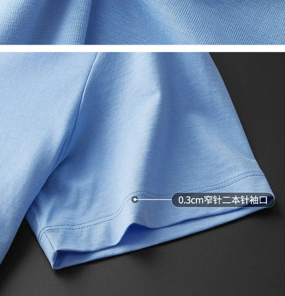 47% Cotton 47% Modal 6% Spandex T Shirt Men Short Sleeved Summer Round Neck Undershirt Plus Size Men's Solid Color Tops Tees