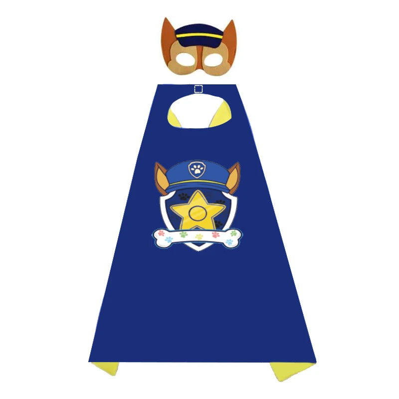 Anime Dog Patrol Cape Kids Cloak Eye Mask Marshall Chase Skye Zuma Rubble Rocky Cloak Children Cosplay Costume Halloween Costume