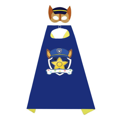 Anime Dog Patrol Cape Kids Cloak Eye Mask Marshall Chase Skye Zuma Rubble Rocky Cloak Children Cosplay Costume Halloween Costume