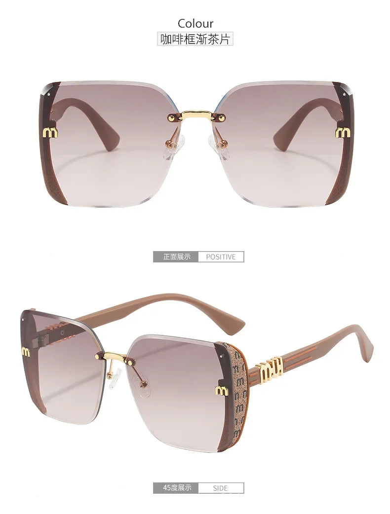 New Fashion Square Sunglasses Women Luxury Brand Anti Strong Light Vintage Large Frame Cool Sun Glasses Gafas De Sol Mujer