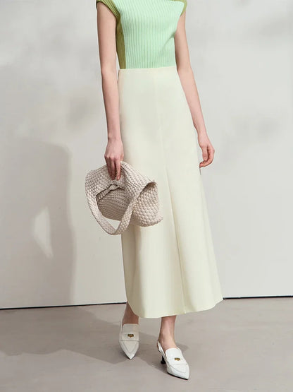 Minimalist Skirt Mermaid For Women 2025 Spring New Elegant Office Lady Solid Mid Length Slim Thin Elastic Skirts 12521065