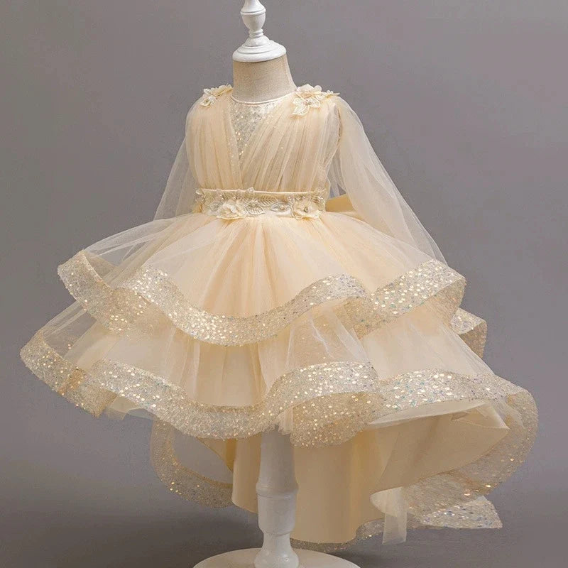 Fashion Solid Princess Dress Girls Lace Mesh Sleeveless Flower Girl Dresses Summer Children Clothing Girls Dress 1-10 Years