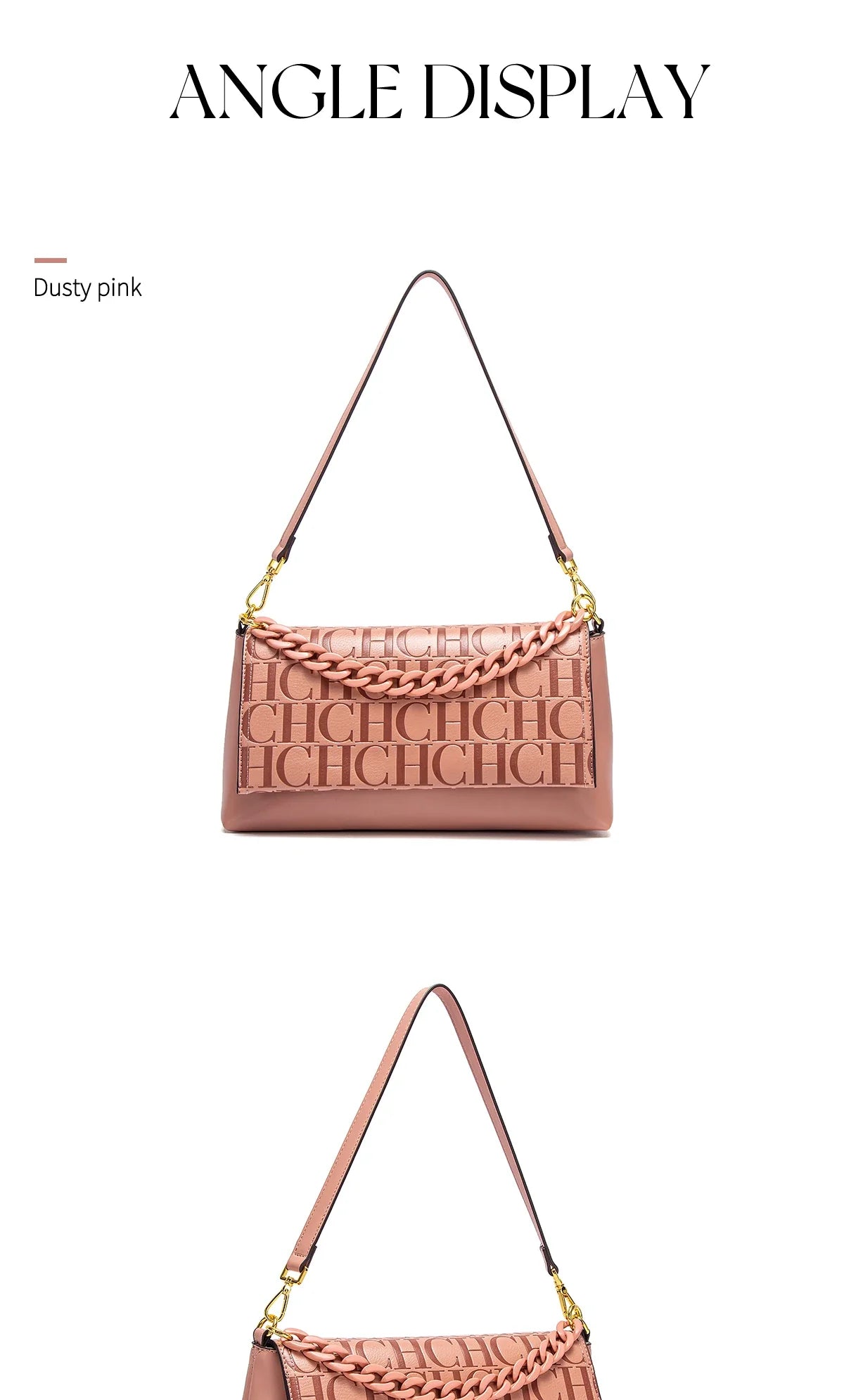 Classic New Solid Color Rectangular Women's Shoulder Bag Fashion Retro Party Multi Functional Occasion Chain Bag