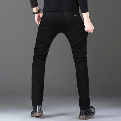 Models Spring Autumn Business Jeans Men Casual Straight Stretch Fashion Classic Work Denim Trousers Brand Clothing