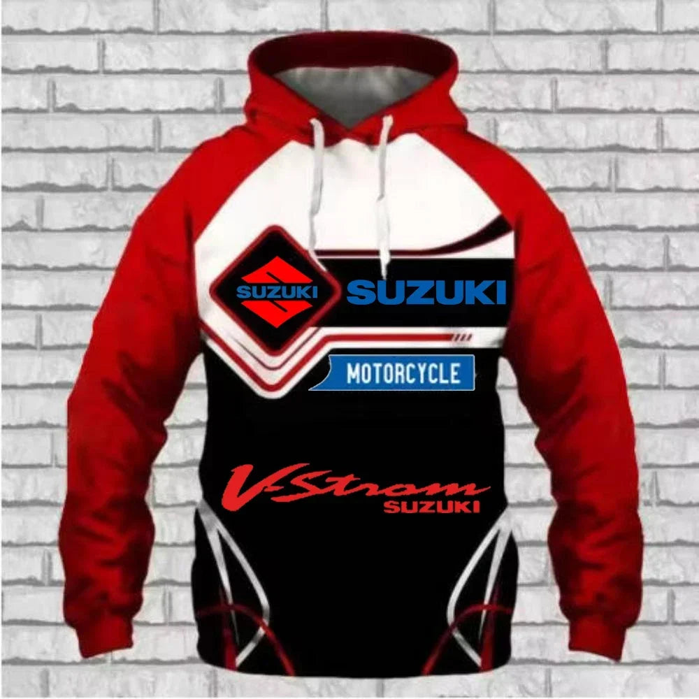 men's hoodie, urban fashion 3D printed casual sportswear, outdoor fashion Suzuki Enduro motorcycle street racing clothing