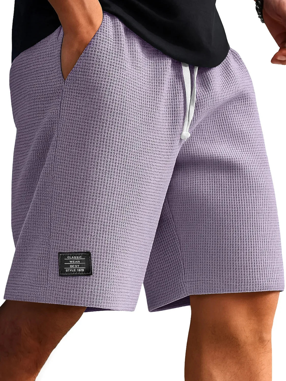 Men's Jacquard Casual Shorts Summer Harajuku Solid Sweatpants Fashion Men Short Pants Retro Men Clothes Roupas Streetwear New