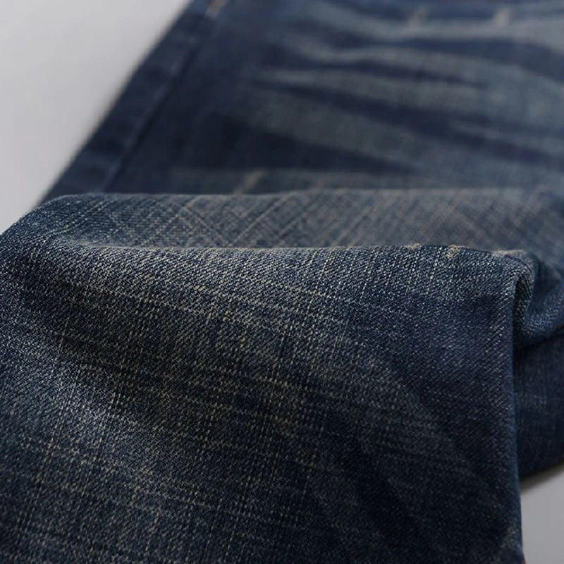 2026 New Men's Jean Spring Autumn Straight Trendy Pants Casual Denim Trousers Men Classic slim Stretch Jeans Fashion