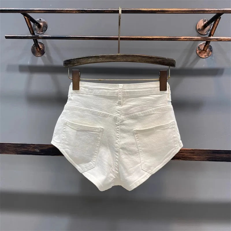 Skinny Denim Shorts, Hot Girl Y2k Ultra-short Washed Cuffed Jeans, Summer Clothes for Woman