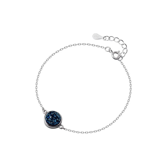 Bracelet Chaîne Ronde Scintillante en Cristal Bleu Multicolore, Breloque Tendance, Bracelets en Argent Sterling 925 pour Femme, Cadeau Bijou
