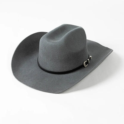 New Autumn Winter Women Fedoras with Belt Buckle Wide Brim Rolled Wool Cowboy Hat M L Size Obtainable