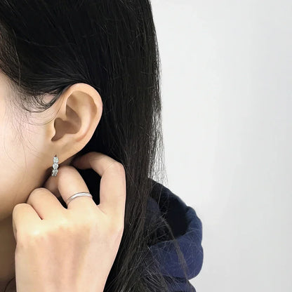 100% Real 3.5mm 0.2ct Moissanite Hoop Earrings for Women S925 Sterling Silver Earring Luxury Designer Wedding Fine Jewelry