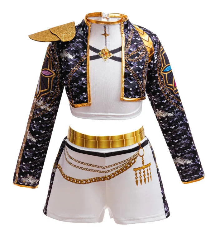 Girls Hip Hop Dance Outfit Set Multi Styles Crop Top Jacket Skirt Shorts Kids Jazz Stage Performance Costume
