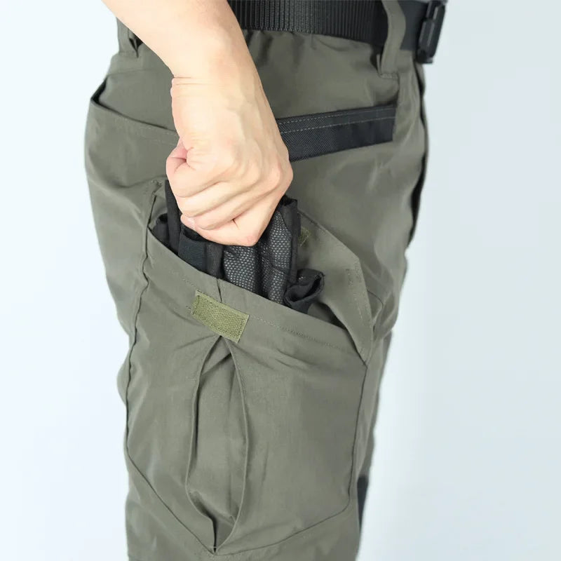 Cargo Pants Outdoor Multi-pocket Tactical Pants Ripstop Waterproof Trousers Male Wear-resistant Training Fishing Workwear Pant