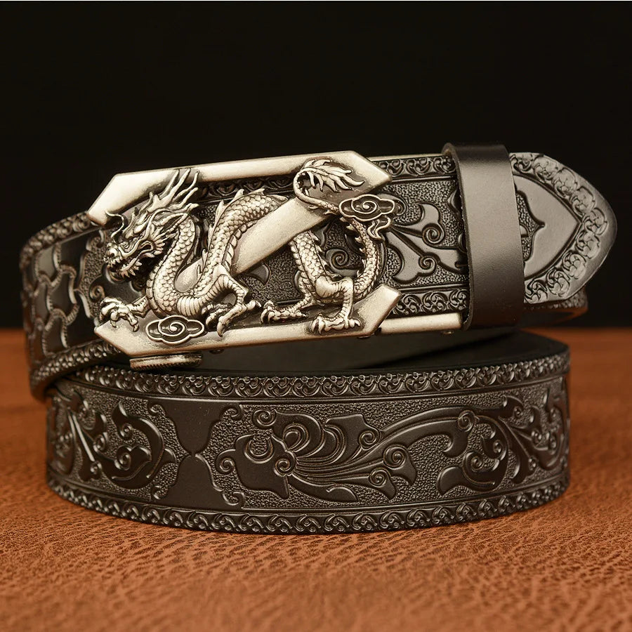 New Retro Fashion Business Men's Belt Western Automatic Buckle Cowboy Casual Style Luxury Brand Punk Belt Men