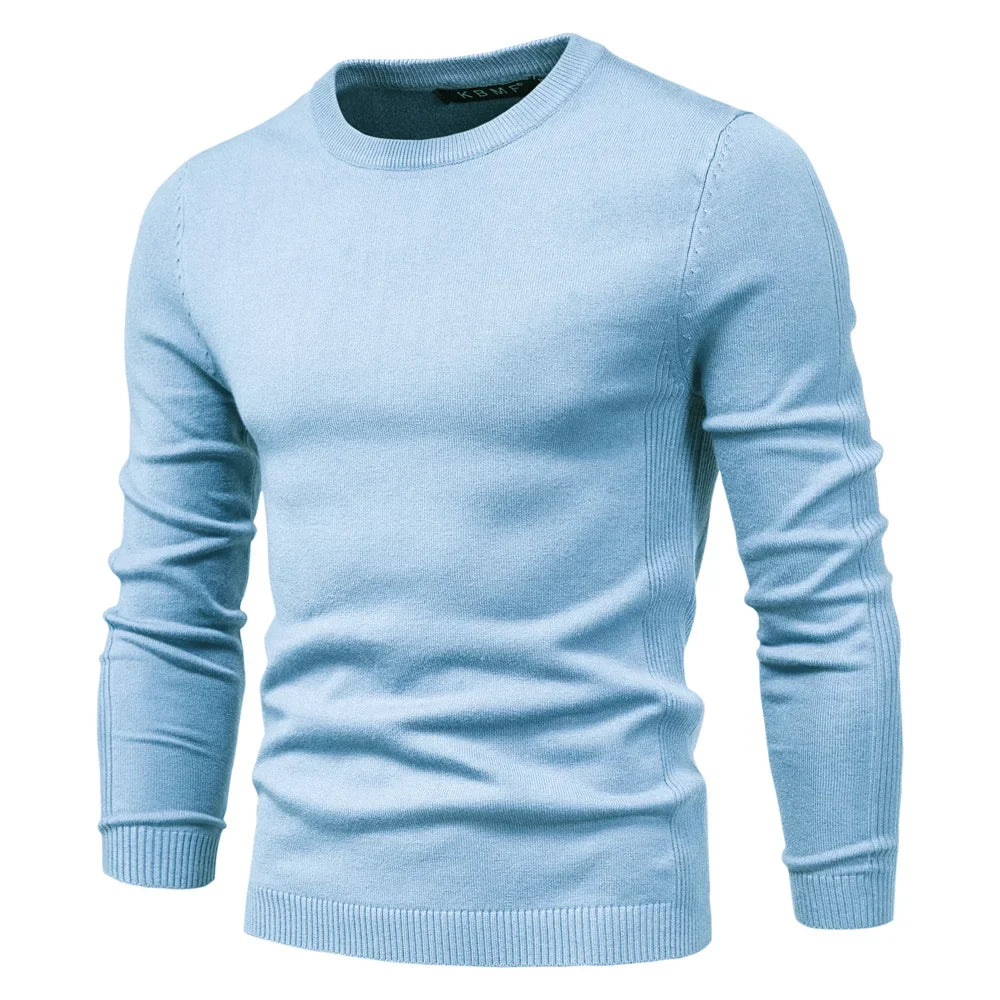 2021 New O-neck Pullover Men's Sweater Casual Solid Color Warm Sweater Men Winter Fashion Slim Mens Sweaters 11 Colors