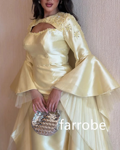Customized Unisex Pleat Mermaid Scoop Neck Midi Dresses Bespoke Occasion Dresses Chinese Style Formal Casual Simple Retro Fashio