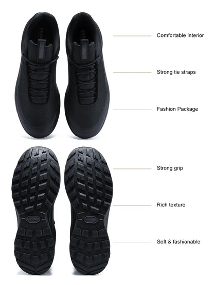 Men Hiking Shoes Litchi Leather High Quality Male Trekking Climbing Sneakers Non-slip Luxury Designer Outdoor Shoe