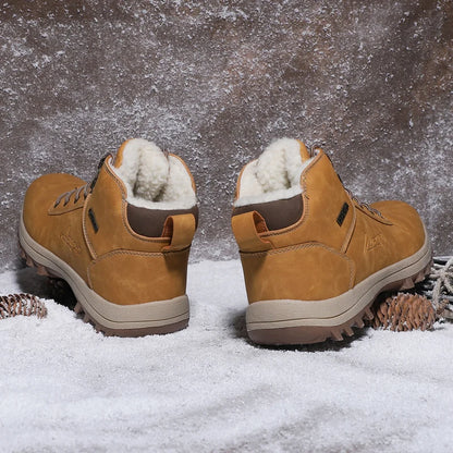 2024 Fashion Outdoor Winter Snow Boots For Men Male Sneakers Adult Quality Rubber High Top Super Warm Plush Warm Ankle Boots