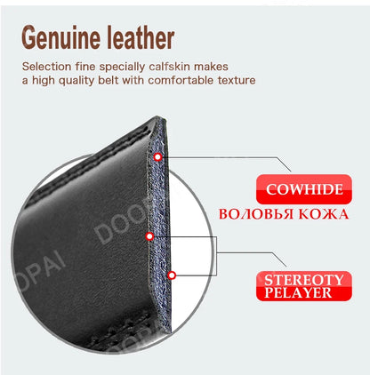 Mens Leather Belt  Automatic Genuine Leather Belts Leisure Fashion Ratchet Belts for Men Pants Waistband Ремень