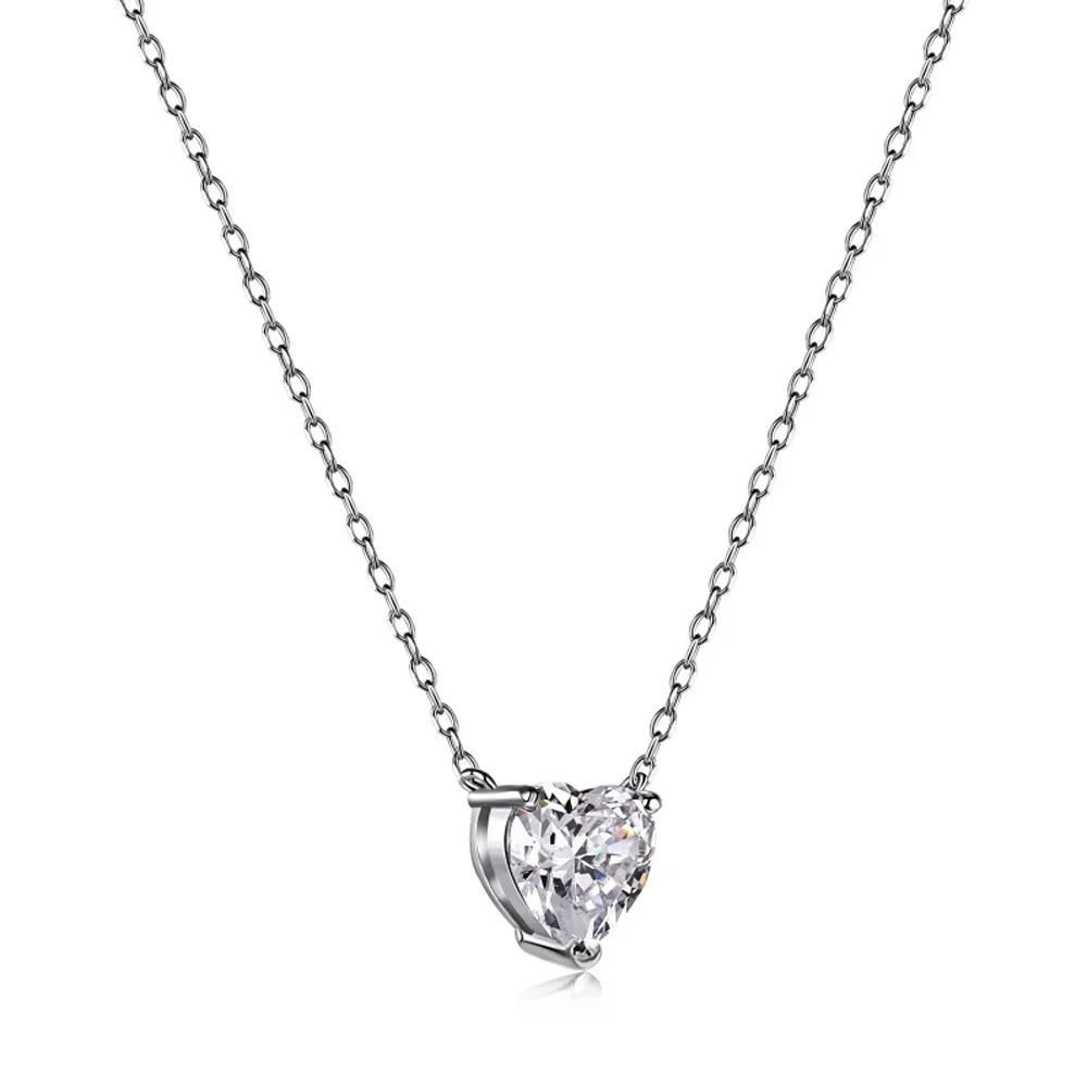 2/4/6carat Heart Cut Moissanite Pendant Necklace for Women S925 Silver D Color Solitaire Diamond Neck Chain with Certificate
