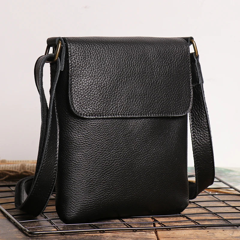 High Quality Messenger Bag For Men Genuine Leather Crossbody Bag Male Easy Travel Shoulder Bag for Tablet Men's Leather Handbag