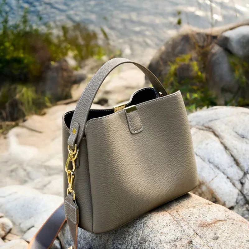 Genuine Leather Women's Bag Luxury Designer Shoulder Bag Large Capacity Cowhide Handbags High Quality Women Crossbody Bags