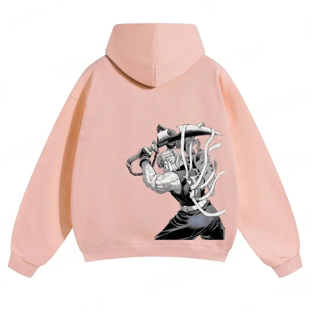 Demon Slayer: Kimetsu no Yaiba Men Hoodie Sweatshirt Tengen Uzui Anime Spring Autumn Boy Long-sleeved Parent-child Outfit