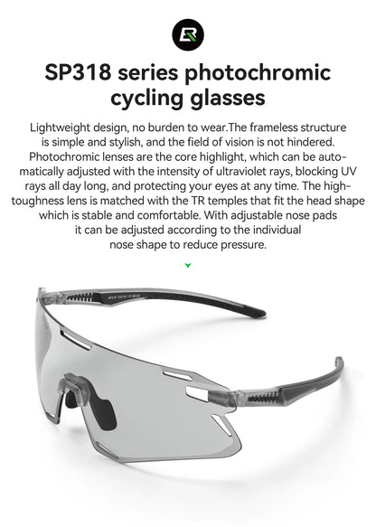 Photochromic Cycling Glasses Bike Bicycle Glasses Sports Men's Sunglasses MTB Road Cycling Eyewear Protection Goggles