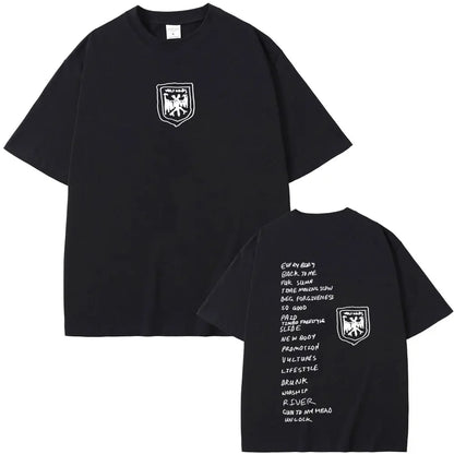 Rapper Kanye West Vultures New Music Album Graphic T Shirts Men Women Hip Hop Fashion Oversized T-shirts Male 100% Cotton Tshirt