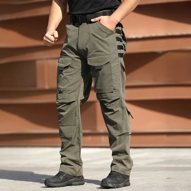 Outdoor Waterproof Work Pants Men Field Combat Tactical Trousers Spring Autumn Wear-Resistant Multi-pocket Training Cargo Pants