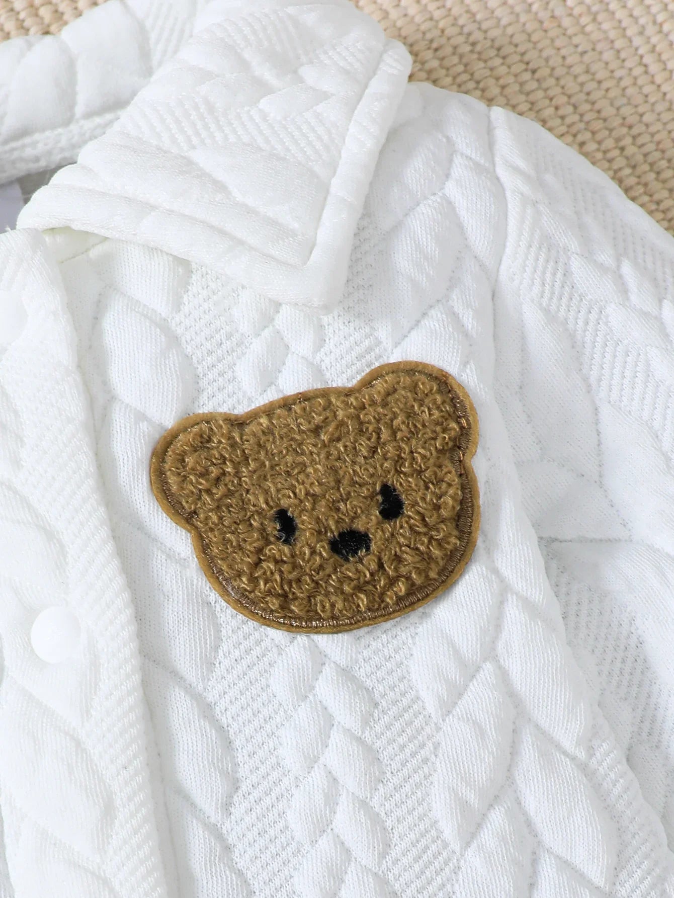 2pcs Baby Boy Long Sleeve Romper Suit with Cute Bear Pattern Includes Hat Casual Outfit for Autumn And Winter Wear