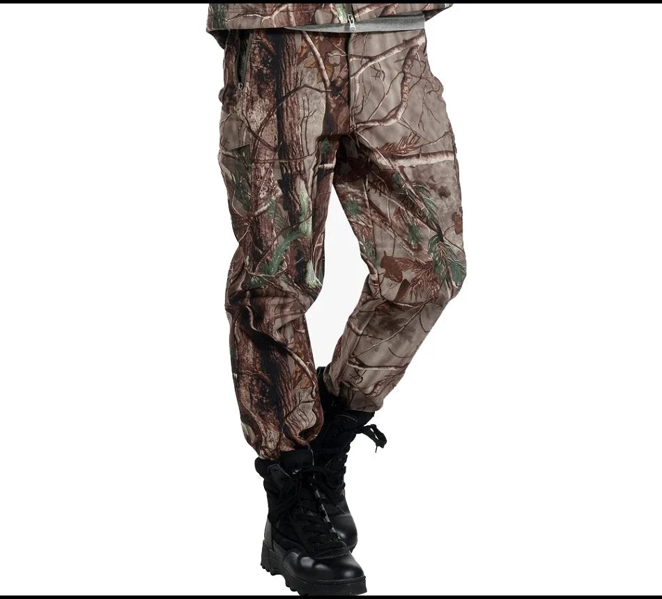 Tactical Pants Soft Shell Fleece Cargo Pants Men Hunting Pants Camouflage  Pant Casual Trousers Unisex Waterproof