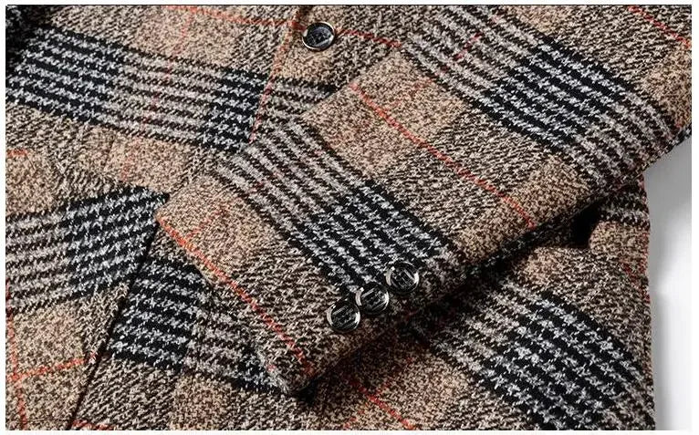 Men Plaid Blazers Suits Jackets New Spring Autumn Male Korean Design Blazers Coats Business Casual Slim Fit Blazers Men Clothing