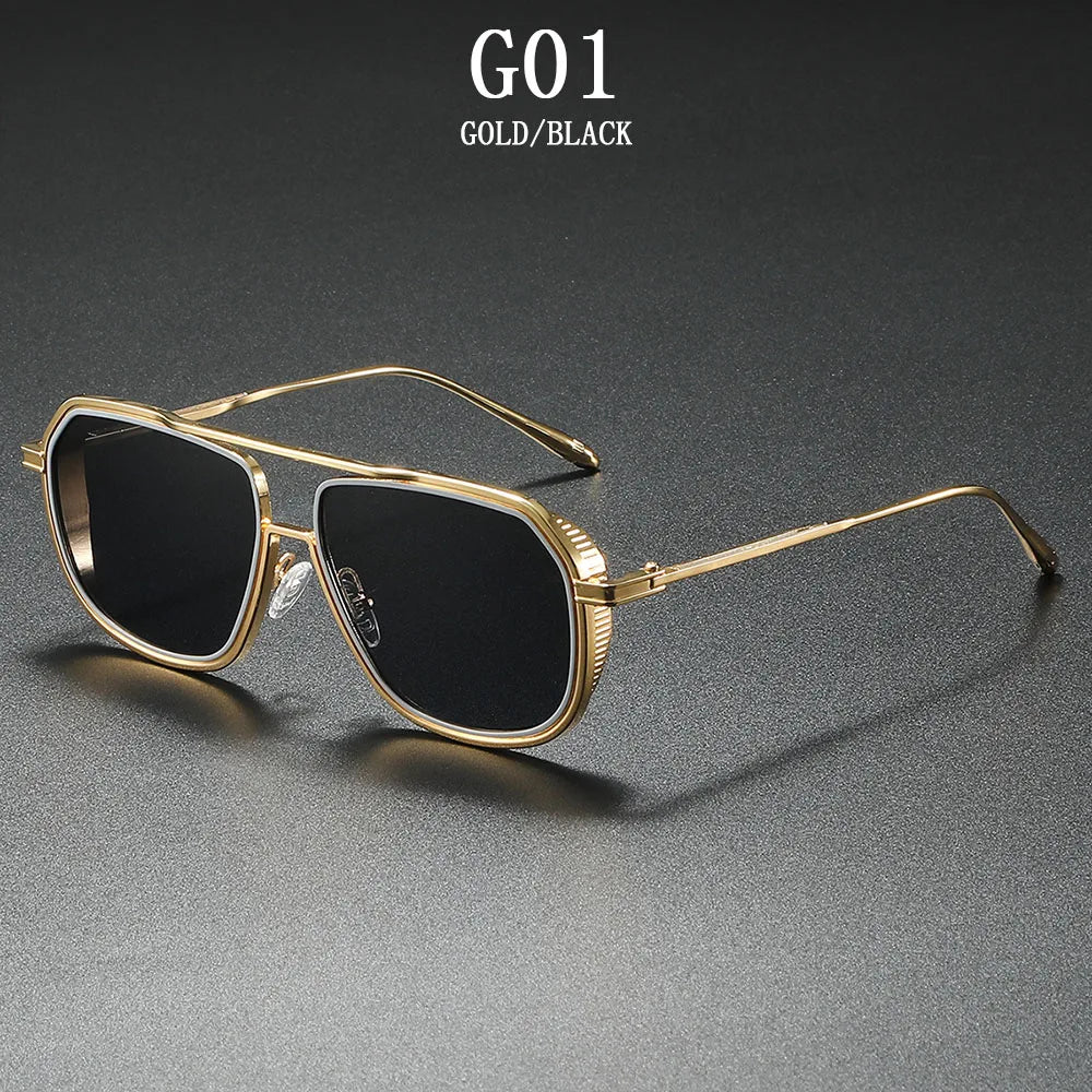 Fashion Sunglass Men Vintage Sunscreen Oversized Sunglasses Women Trendy Metal Glasses Gafas De Sol Hombre Lunette Soleil Femme