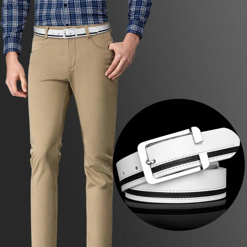 Luxury Brand Belts for Men &Women Unisex Fashion Shiny White Design pin Buckle High Quality Waist Leather Belts ceinture homme