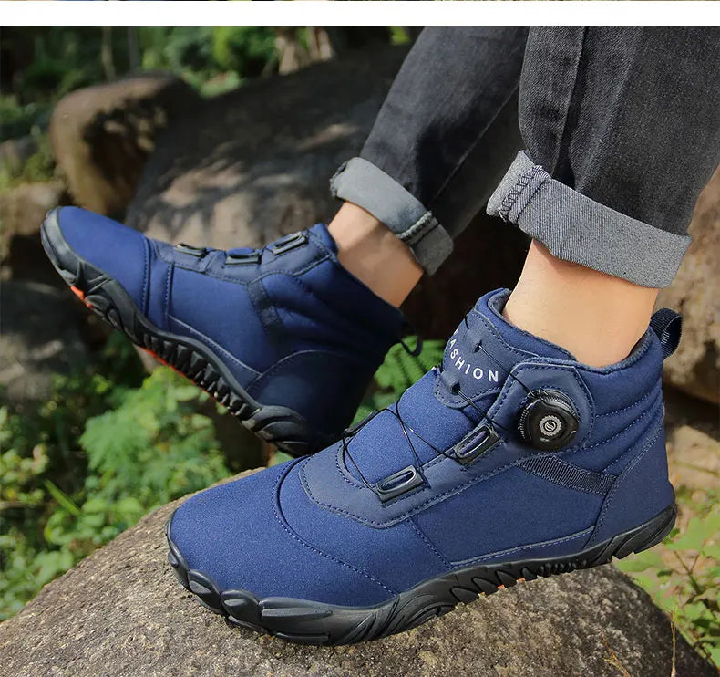 New Winter Booties Men Snow BareFoot Casual Shoes Outdoor Waterproof Work Shoes Warm Fur Men Ankle Shoes Snow Boots Plus Size 49