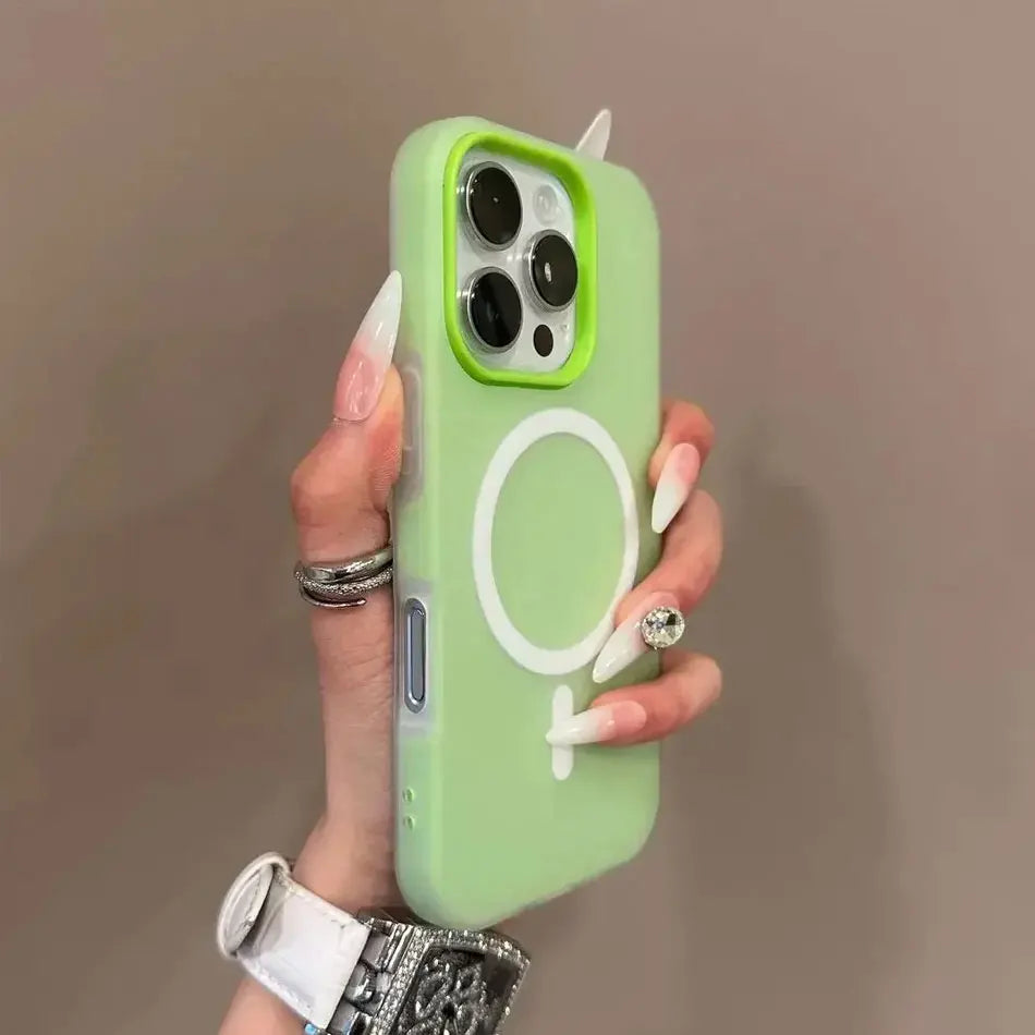 Luxury Candy Color For Magsafe Wireless Charge Case For iPhone 11 12 13 14 15 16 17 Pro Max Plus Magnetic Bumper Cases Cover