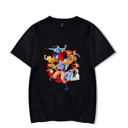 Luminous T-shirt Mens Fashion Casual Short Sleeve Round Neck Tops Mens Clothing Hipster Glowing ThunderCat T-shirt