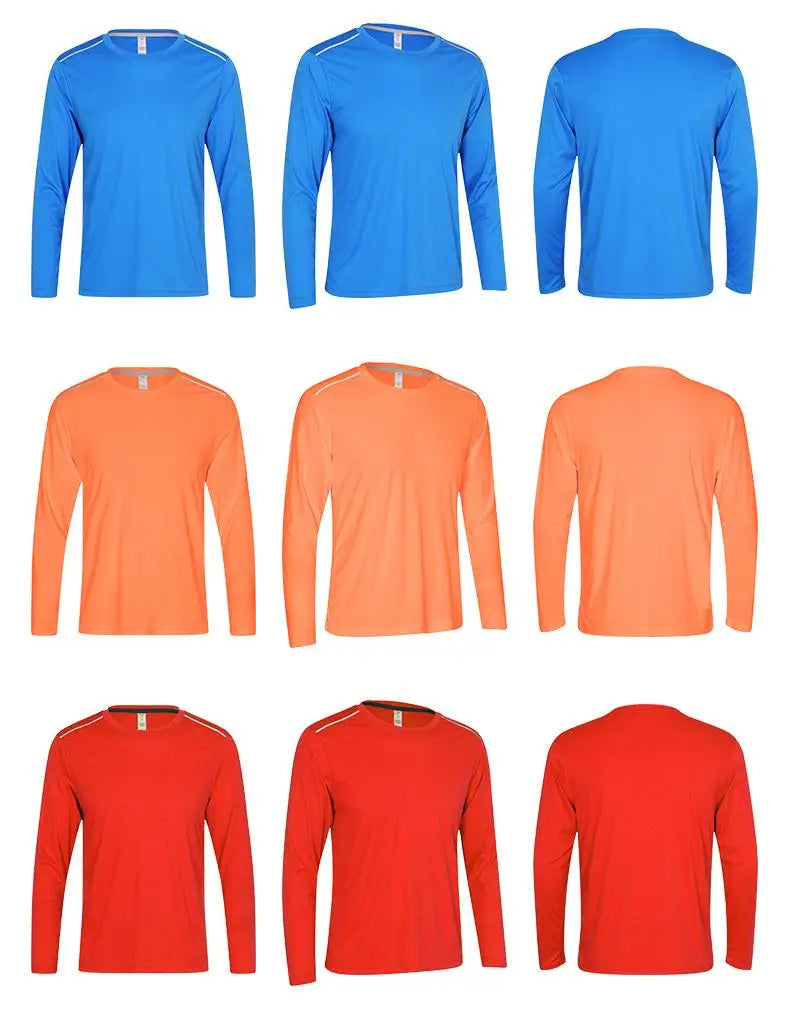 High Quality Spandex Men Women Kids Running Long Sleeve T-Shirt Quick Dry Gym Fitness Shirt Training Exercise Clothes Sports Top