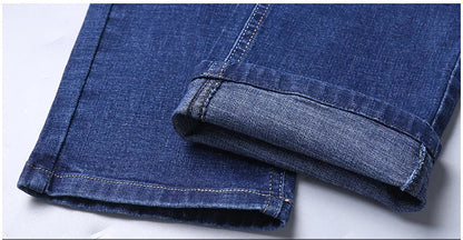 Men Fashion Straight Jeans Men 2024 New Stretch Slim Fit Pants Comfortable Soft Business Denim Trousers Male Brand Clothing