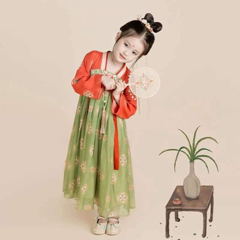 Girl Modern Hanfu Chinese Style Dress Halloween Fairy Kids Clothes Vestidos Traditional Cosplay Children Costume Girls Dresses