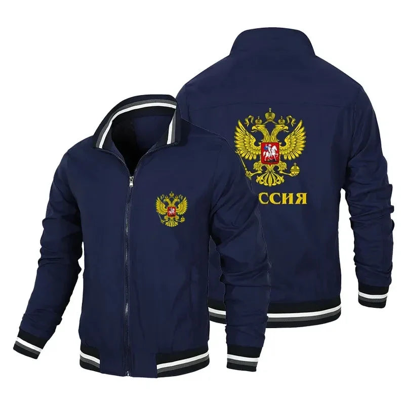 Russian Eagle men's casual zipper outdoor jacket men's windbreaker top 2024 autumn/winter new item