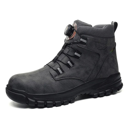 Fashion 2024 Winter Velvet Men Work Safety Shoes Construction Site Indestructible Waterproof Steel Toe Cap Boots Male Footwear