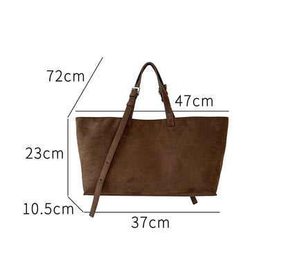 Retro Faux Suede Tote Women Bag Large Capacity Shoulder Bags for Women 2026 Matte Texture Designer Handbags and Purses Shopper