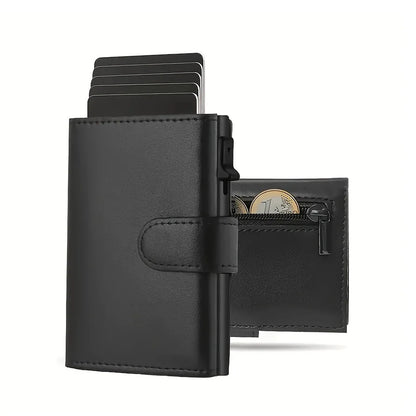 Porte-monnaie Pop-Up avec Compartiment Monnaie Protection RFID Porte-cartes de Crédit pour hommes