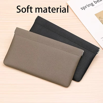 Sac de rangement en cuir PU pour portefeuille long, passeport, permis de conduire, porte-documents, câble de données, trousse à maquillage pour femmes et hommes
